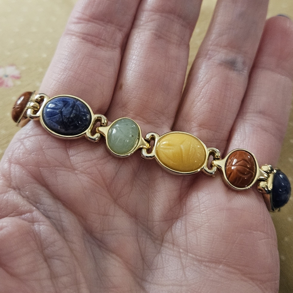 Single Strand Scarab Bracelet